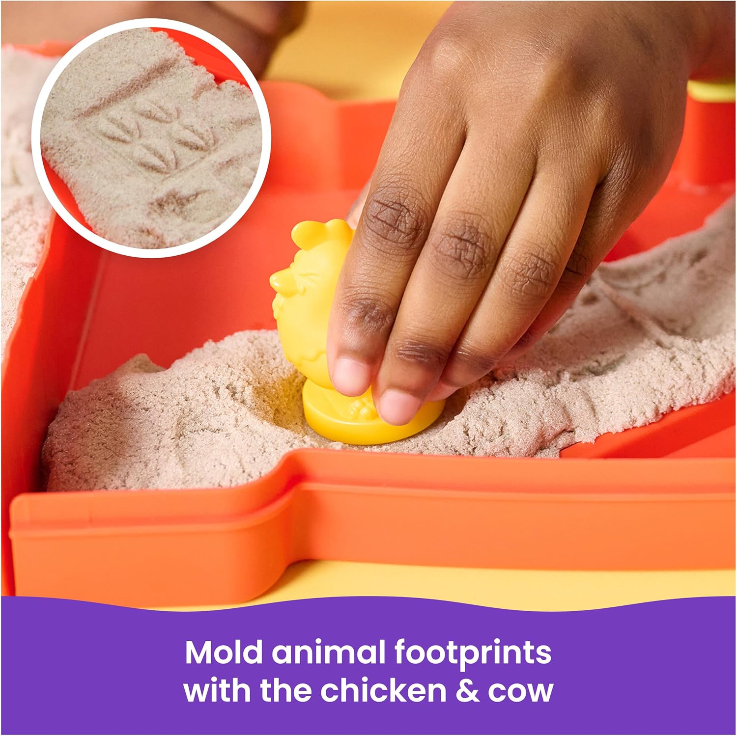 Alternative view of Kinetic Sand, Sandy Farm Set with 12oz Play Sand, 6 Tools & Molds, Reusable Barn Storage Case, Toddler Toys, Kids Toys for Girls & Boys Ages 3 and up