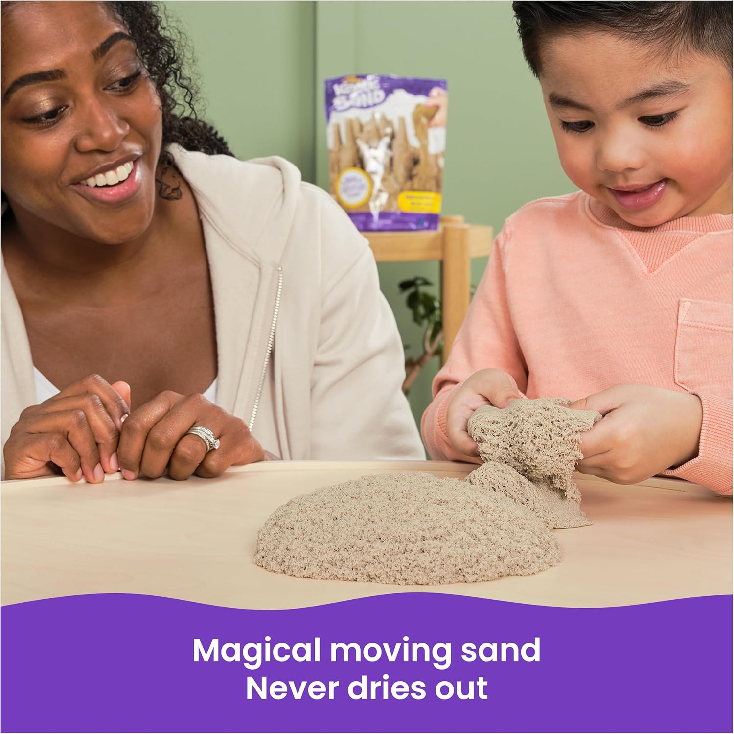 Alternative view of Kinetic Sand, 2lb Brown Play Sand, Moldable Sensory Toys for Kids, Resealable Bag (Packaging May Vary), for Ages 3 and up