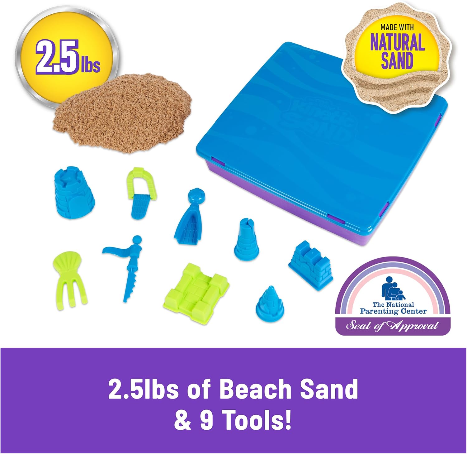 Alternative view of Kinetic Sand, Deluxe Beach Castle Playset with 2.5lbs Play Sand, Tools & Molds, Sensory Toys for Kids Ages 5 and up