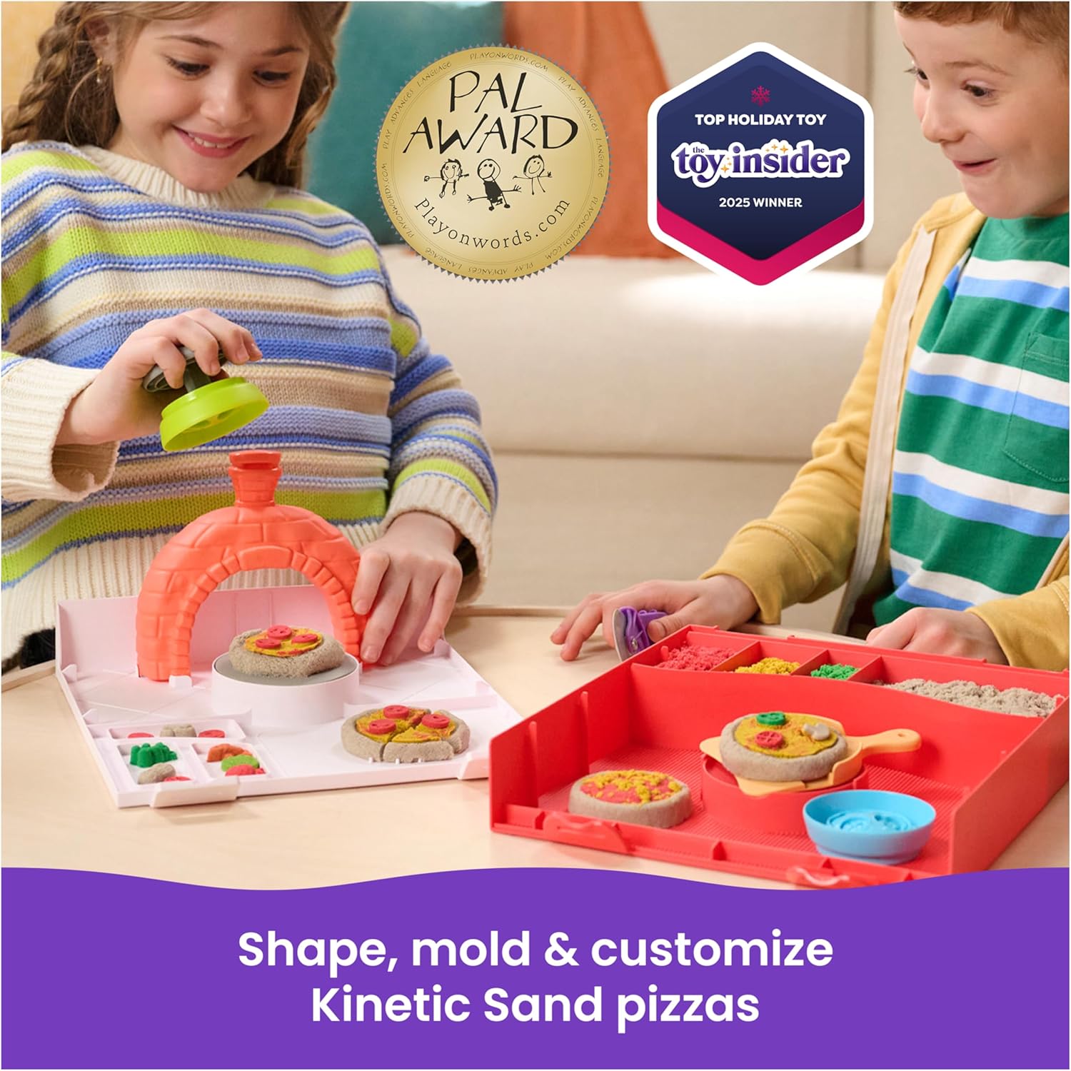 Alternative view of Kinetic Sand, SquishPizza Rising Pizza Oven Playset with 1lb Play Sand & 5 Tools, Play Food Arts & Crafts Kids Toys for Girls & Boys Ages 5 and up