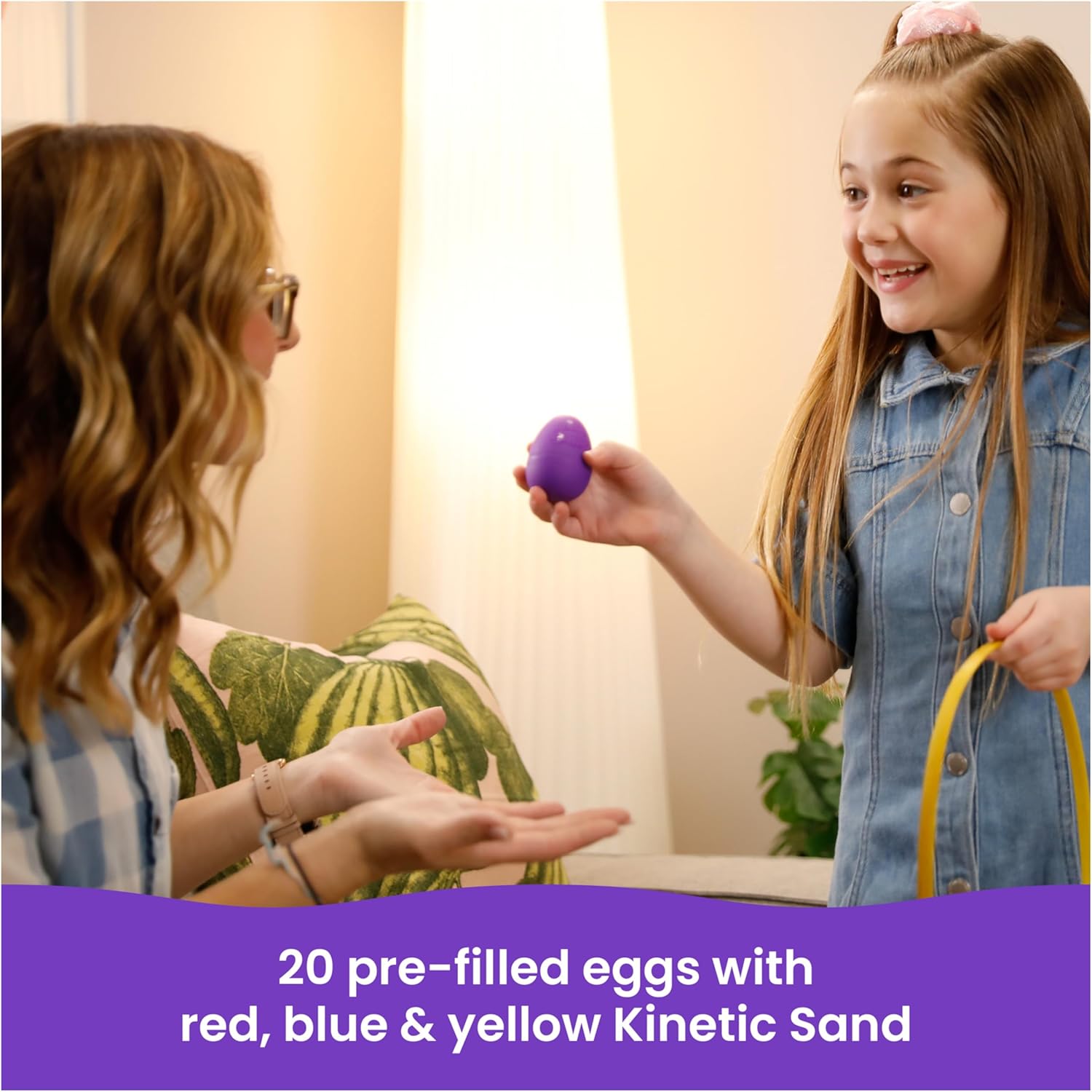 Kinetic Sand, 20-Pack Eggs with 3.3lbs Red, Yellow & Blue Play Sand for Egg Hunts, Party Favors & Goodie Bags, Sensory Toys for Kids Ages 3 and up - Image 4