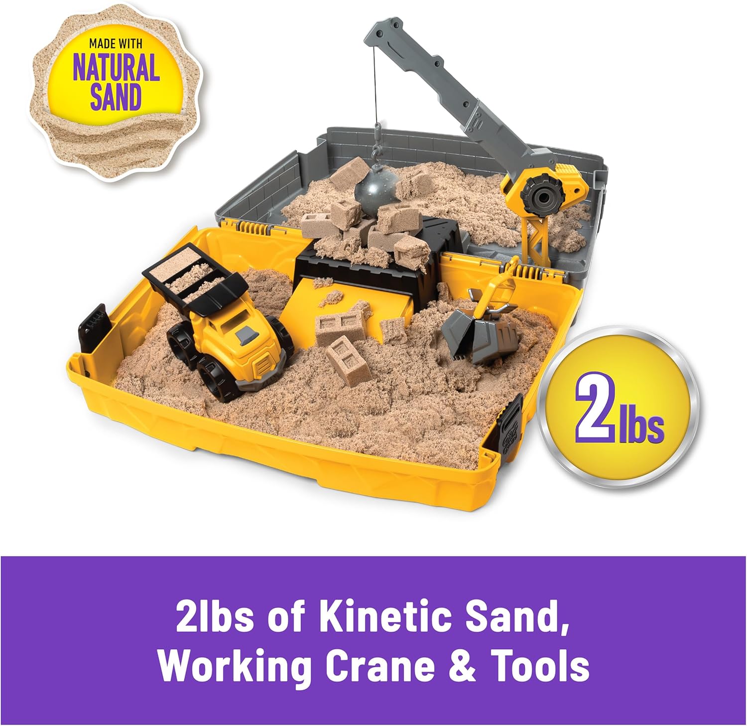 Alternative view of Kinetic Sand, Construction Site Folding Sandbox with 2lbs Play Sand & Toy Truck, Sensory Toys for Kids Ages 3 and up