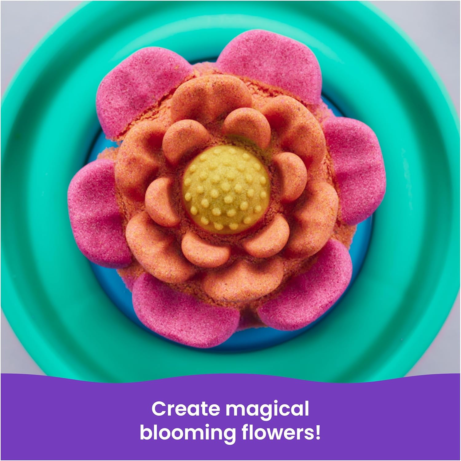 Alternative view of Kinetic Sand, SquishBlossom Blooming Flower with 8oz Neon Yellow & Pink Play Sand, Pot & Molds, Gifts for Mom & Kids, Arts and Crafts Sensory Toys