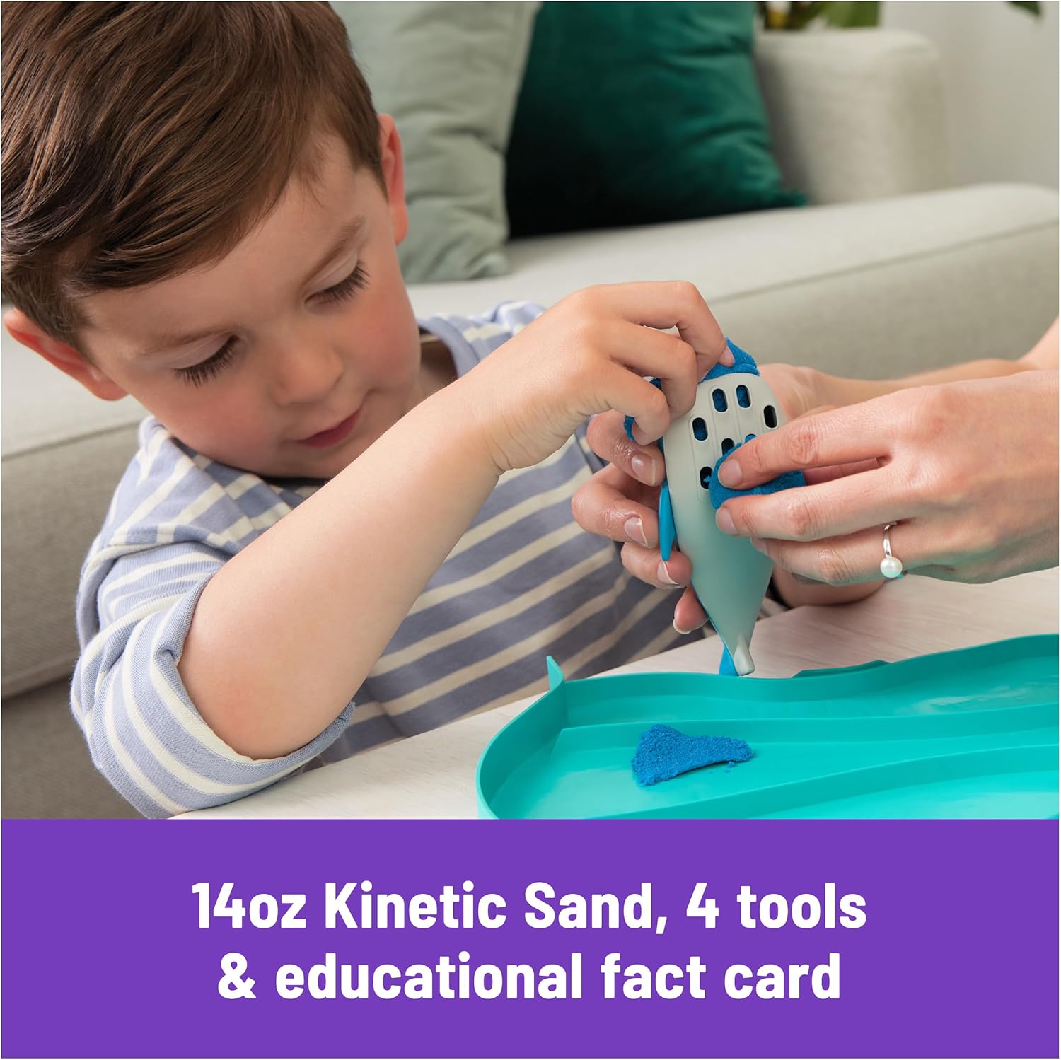 Kinetic Sand, Project Planet Deep Sea with 24oz Sensory Play Sand & Sea Creature Tools, Sustainably Minded Eco Friendly Materials, Holiday Gifts & Stocking Stuffers for Kids Ages 3 and up - Image 3