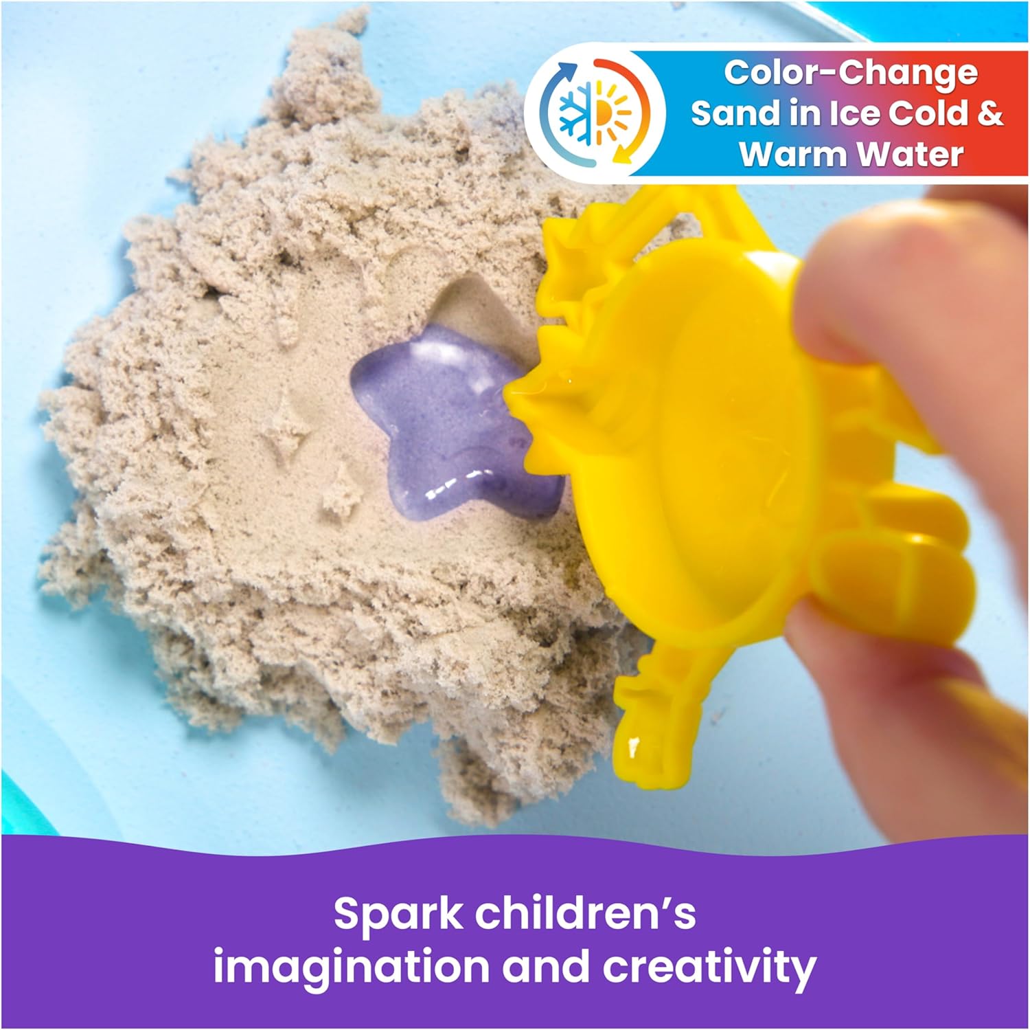 Kinetic Sand, Splash Starter Case with 6oz Color-Change Play Sand, 3 Tools & Molds, Reusable Storage, Sensory Toys, Holiday Gifts & Stocking Stuffers for Kids Ages 3 and up - Image 5