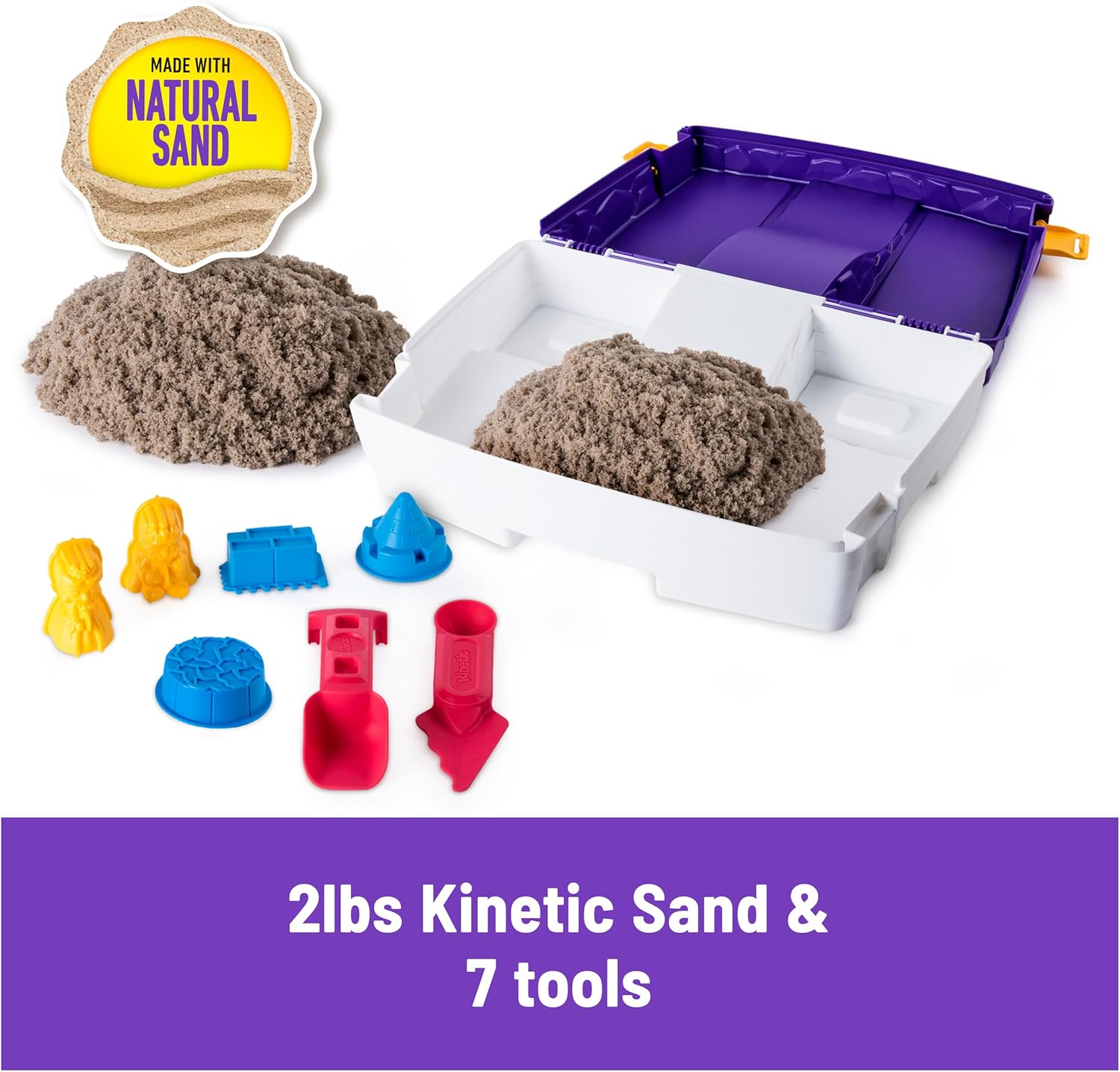 Alternative view of Kinetic Sand, Folding Sand Box with 2lbs Play Sand, 7 Molds & Tools, Sensory Toys for Kids Ages 3 and up