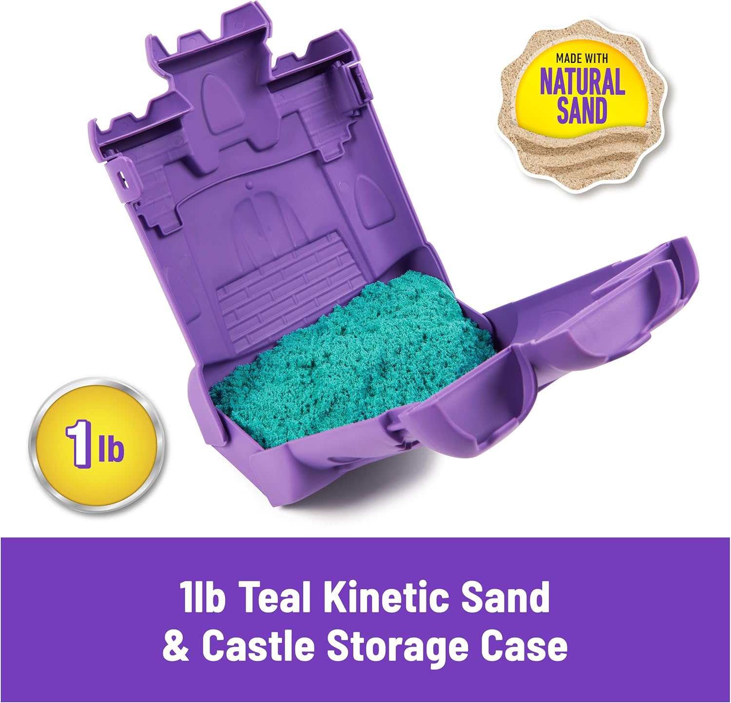 Alternative view of Kinetic Sand, Castle Case with 1lb Teal Play Sand & Storage Container, Sensory Toys, Holiday Gifts & Stocking Stuffers for Kids Ages 3 and up