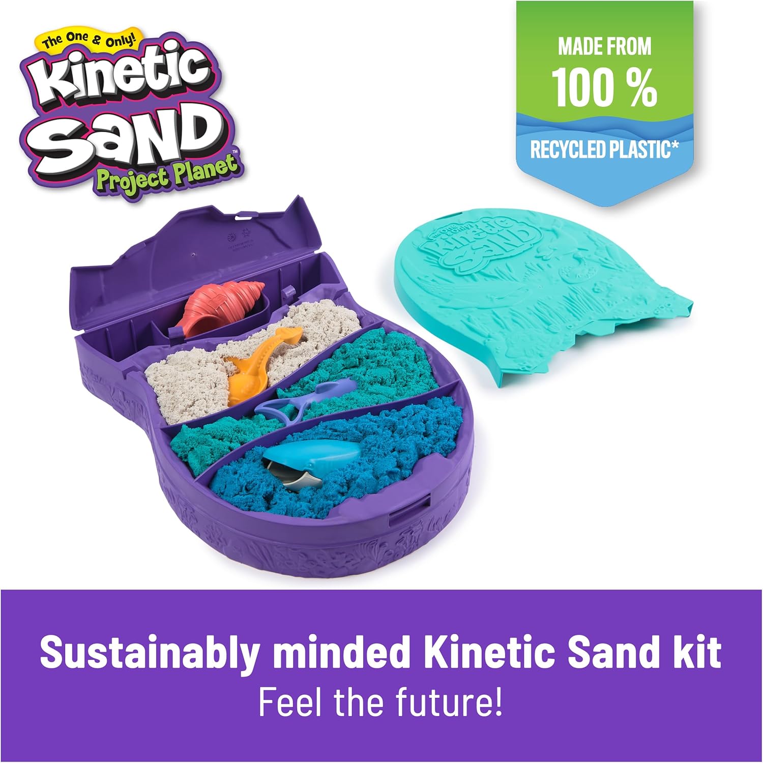 Kinetic Sand, Project Planet Deep Sea with 24oz Sensory Play Sand & Sea Creature Tools, Sustainably Minded Eco Friendly Materials, Holiday Gifts & Stocking Stuffers for Kids Ages 3 and up - Image 4