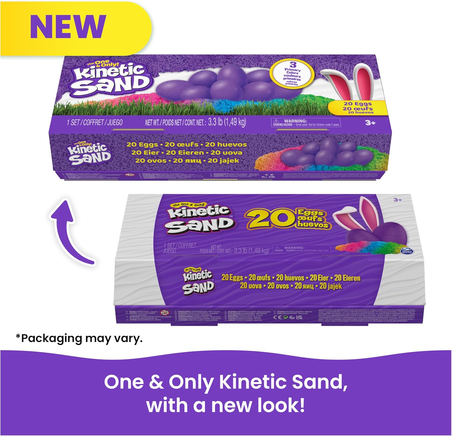 Kinetic Sand, 20-Pack Eggs with 3.3lbs Red, Yellow & Blue Play Sand for Egg Hunts, Party Favors & Goodie Bags, Sensory Toys for Kids Ages 3 and up - Image 6