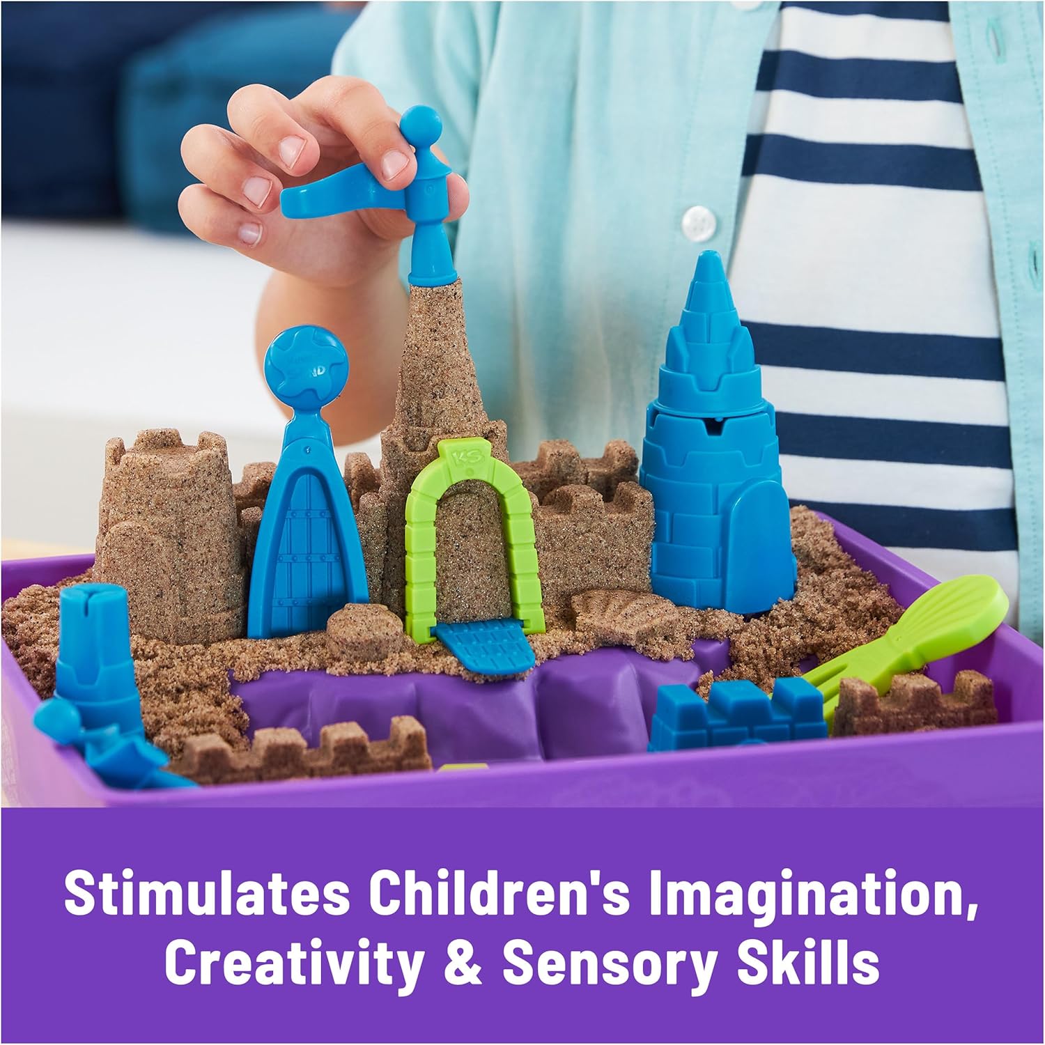Kinetic Sand, Deluxe Beach Castle Playset with 2.5lbs Play Sand, Tools & Molds, Sensory Toys for Kids Ages 5 and up - Image 6