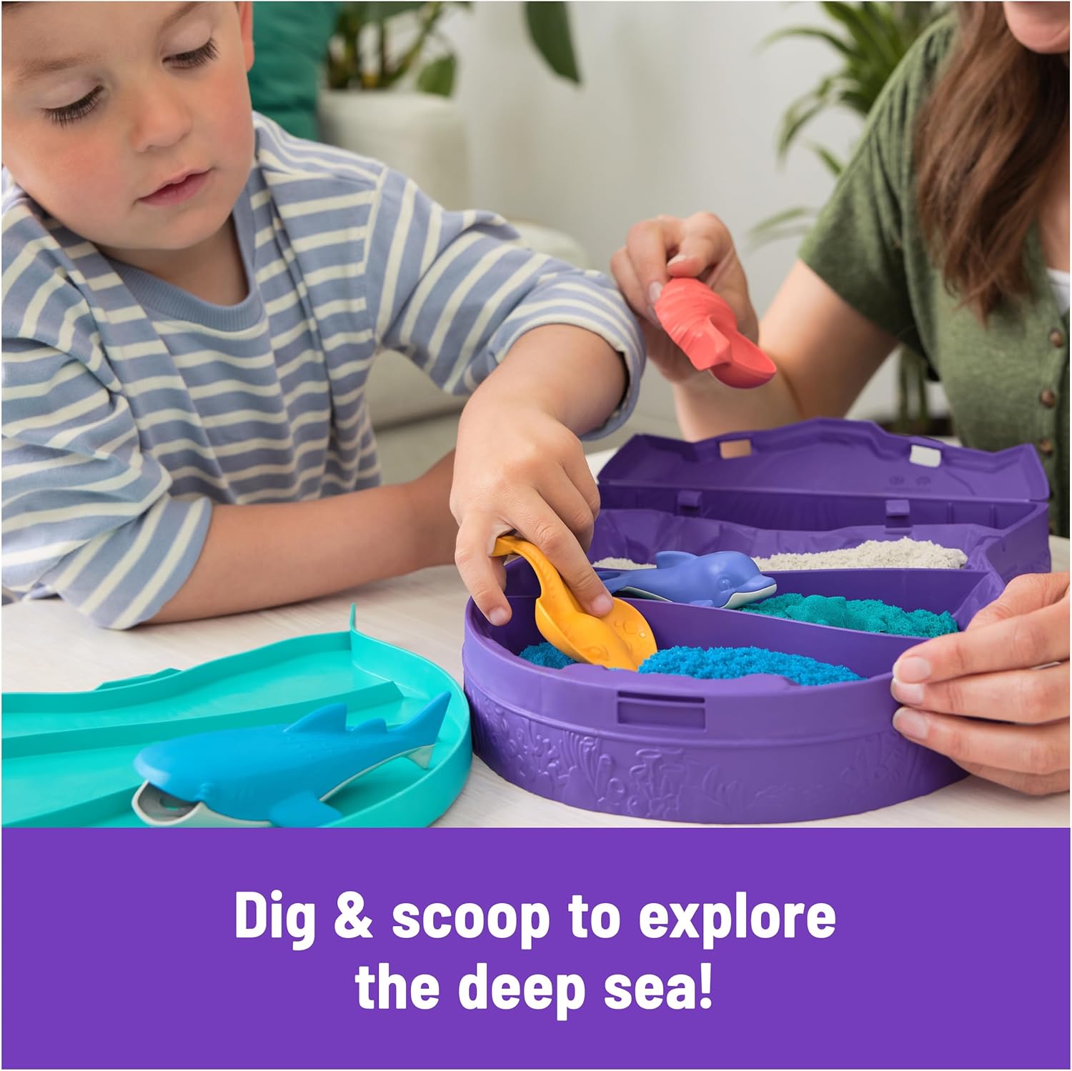 Kinetic Sand, Project Planet Deep Sea with 24oz Sensory Play Sand & Sea Creature Tools, Sustainably Minded Eco Friendly Materials, Holiday Gifts & Stocking Stuffers for Kids Ages 3 and up - Image 5