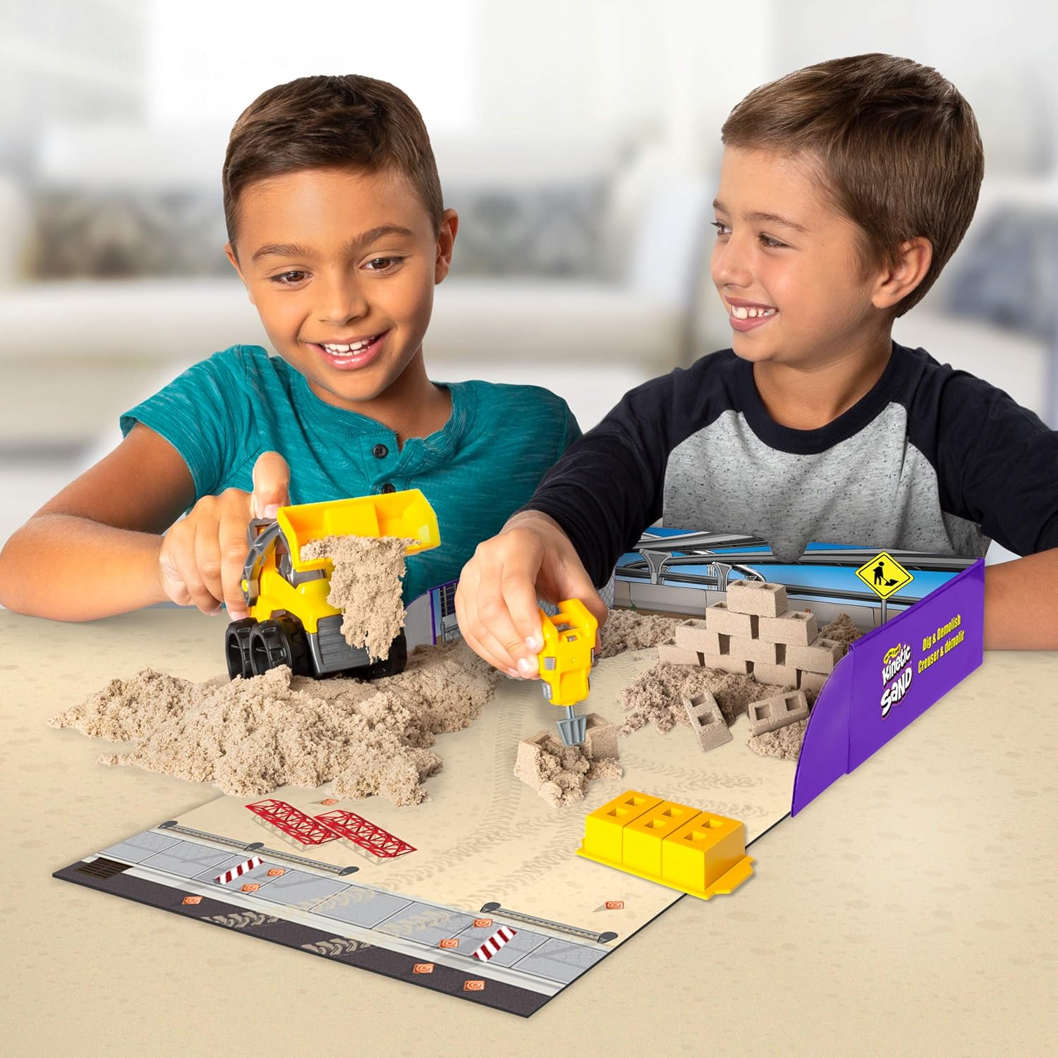 Alternative view of Kinetic Sand, Dig N' Demolish Playset with 1lb Play Sand & Toy Truck, Sensory Toys for Kids Ages 5 and up