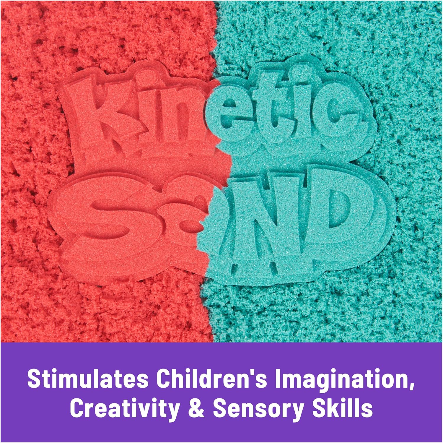 Kinetic Sand Mold n’ Flow with 1.5lbs Red & Teal Play Sand, 3 Tools, Sensory Toys for Kids Ages 3 and up - Image 5