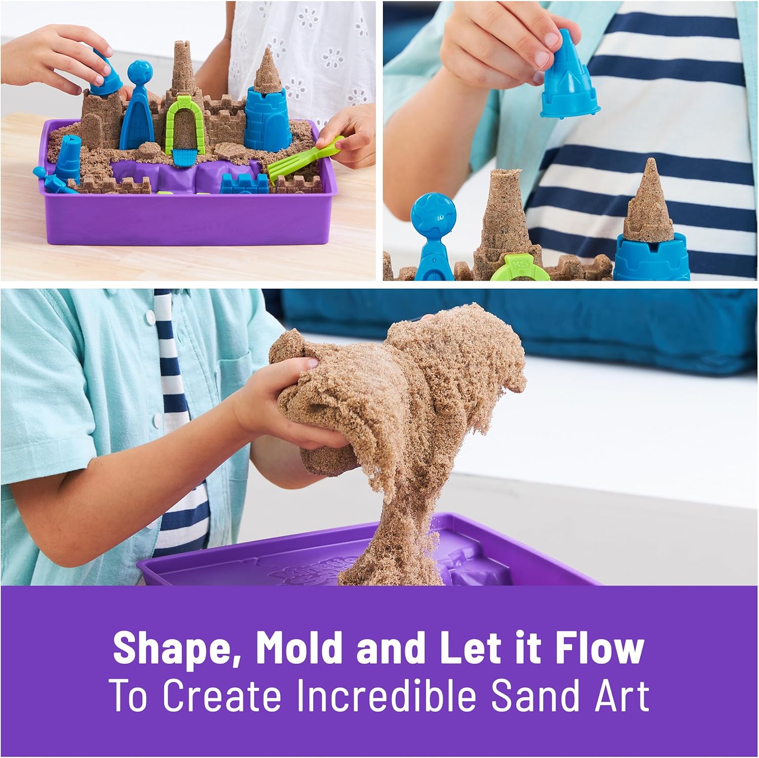 Kinetic Sand, Deluxe Beach Castle Playset with 2.5lbs Play Sand, Tools & Molds, Sensory Toys for Kids Ages 5 and up - Image 3