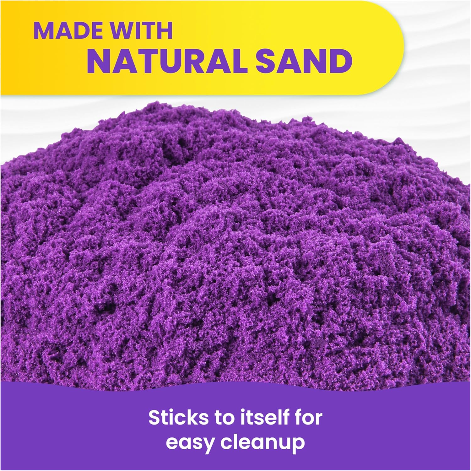 Kinetic Sand, 2.5lbs Purple Play Sand, Amazon Exclusive, Moldable Sensory Toys for Kids, Resealable Bag (Packaging May Vary), for Ages 3 and up - Image 4