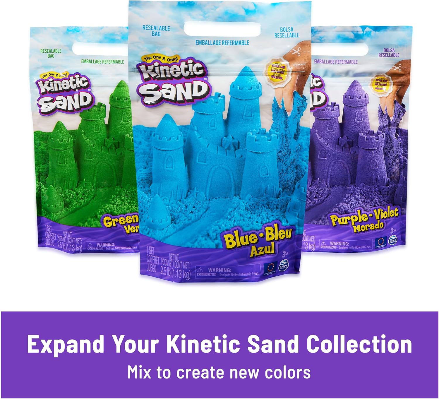 Kinetic Sand Mold n’ Flow with 1.5lbs Red & Teal Play Sand, 3 Tools, Sensory Toys for Kids Ages 3 and up - Image 6