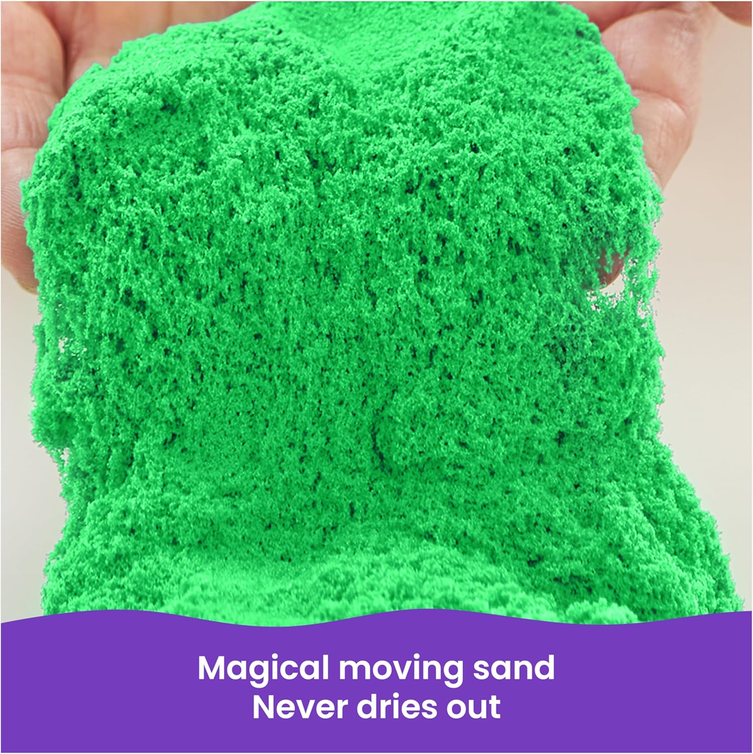 Alternative view of Kinetic Sand, 2.5lbs Green Play Sand, Amazon Exclusive, Moldable Sensory Toys for Kids, Resealable Bag (Packaging May Vary), for Ages 3 and up