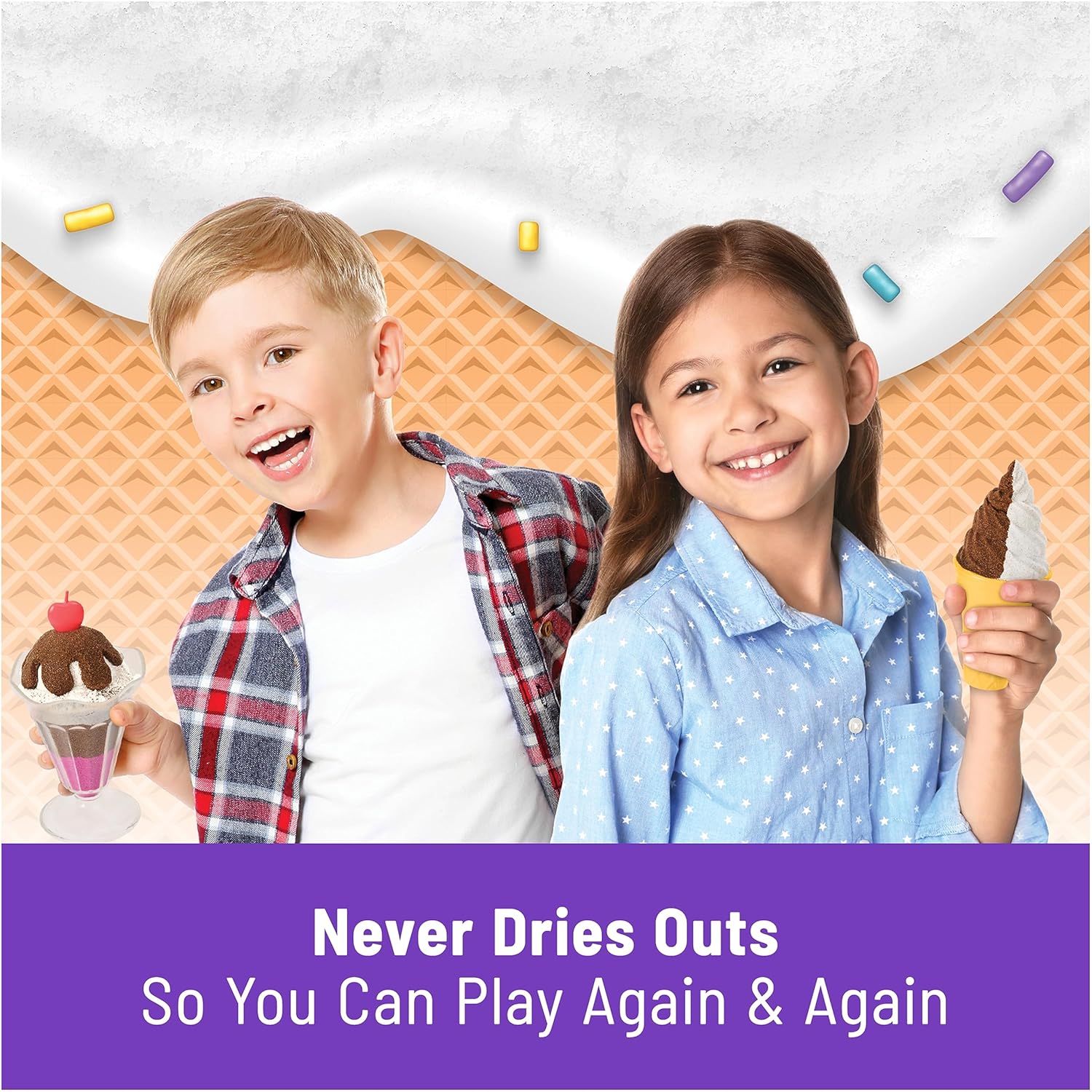 Kinetic Sand Scents, Ice Cream Treats Playset with 3 Colors Scented Play Sand & 6 Tools, Sensory Toys for Kids Ages 3 and up - Image 6