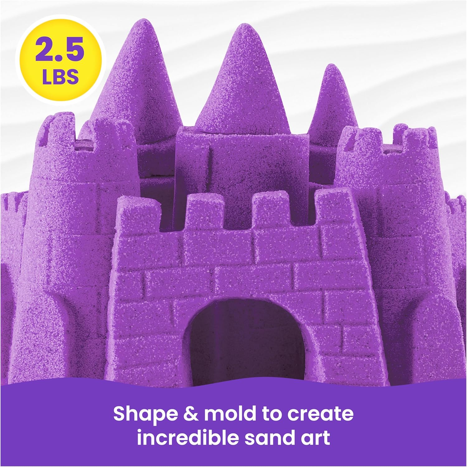 Kinetic Sand, 2.5lbs Purple Play Sand, Amazon Exclusive, Moldable Sensory Toys for Kids, Resealable Bag (Packaging May Vary), for Ages 3 and up - Image 3